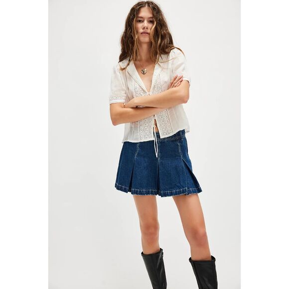 Free People Dresses & Skirts - Free People We The Free Madison Ave Denim Mini Skirt Size 30 New with tags
